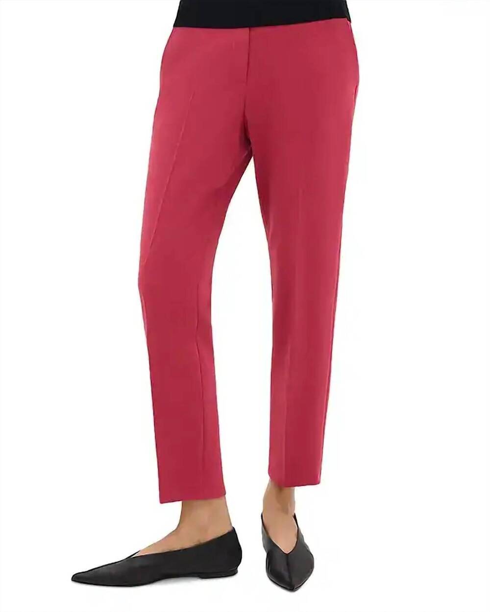 NEW THEORY treeca pull on modern crepe pants in deep rose